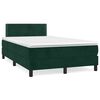 vidaXL Cama box spring con colch&oacute;n terciopelo verde oscuro 120x190 cm