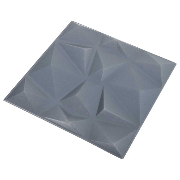vidaXL Paneles de pared 24 pcs Gris Diamante 50 x 50 cm Espuma XPS