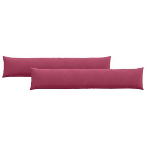 vidaXL Cojines de sof&aacute; 2 pcs Rojo vino 200 x 40 cm Tela de pana