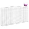 vidaXL Cestas de gaviones 6 uds forma de arco hierro 400x50x200/220 cm