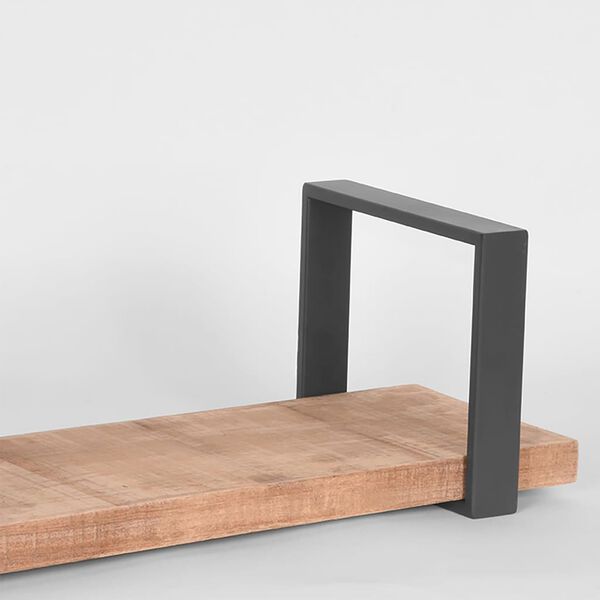 LABEL51 Estante de pared Slam madera/acero quemado XXL 120x23x20 cm