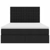 vidaXL Cama con almacenamiento y colch&oacute;n Negro 140 x 190 cm Poli&eacute;ster