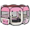 vidaXL Parque de perros plegable bolsa de transporte rosa 90x90x58 cm