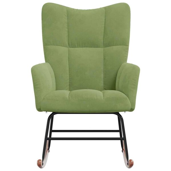 vidaXL Silla mecedora de terciopelo verde claro