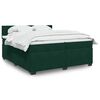 vidaXL Cama box spring con colch&oacute;n terciopelo verde oscuro 200x200 cm