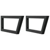 vidaXL Soportes estante de lavabo 2 unidades trapecio acero negro