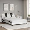vidaXL Estructura de cama Viana con LED sin colch&oacute;n blanco y negro 140x190 cm