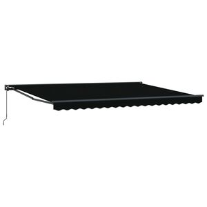 vidaXL Toldo retr&aacute;ctil manual Negro 4 x 3,5 m