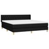 vidaXL Cama box spring con colch&oacute;n tela negro 180x200 cm