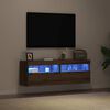 vidaXL Mueble de TV Montado en la Pared 2 pcs Roble artisan