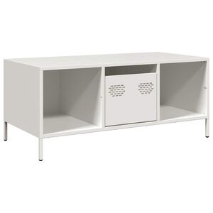 vidaXL Mesa de centro acero laminado en fr&iacute;o blanco 101,5x50x43,5 cm