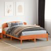 vidaXL Cabecero de cama madera maciza de pino marr&oacute;n cera 140 cm