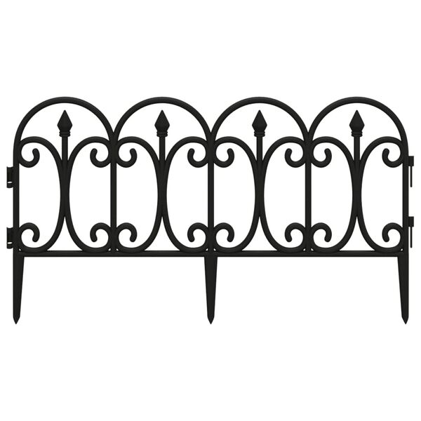 vidaXL Borduras de jard&iacute;n 17 unidades PP negro 10 m