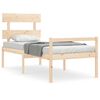 vidaXL Cama para personas mayores con cabecero madera maciza 90x200 cm