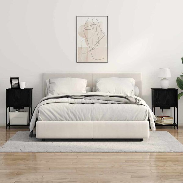 vidaXL Armario de Noche Roble Negro 38 x 31 x 61 cm