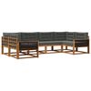vidaXL Conjunto de sof&aacute;s de exterior 6 pcs Natural y Antracita