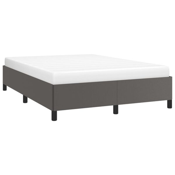 vidaXL Estructura de cama sin colch&oacute;n cuero sint&eacute;tico gris 140x190 cm