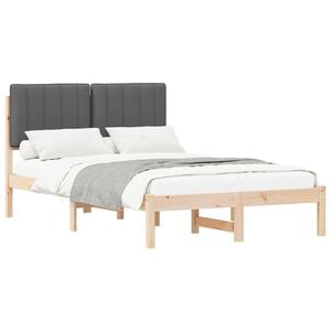 vidaXL Estructura de Cama con Cabecera Tapizada Gris oscuro