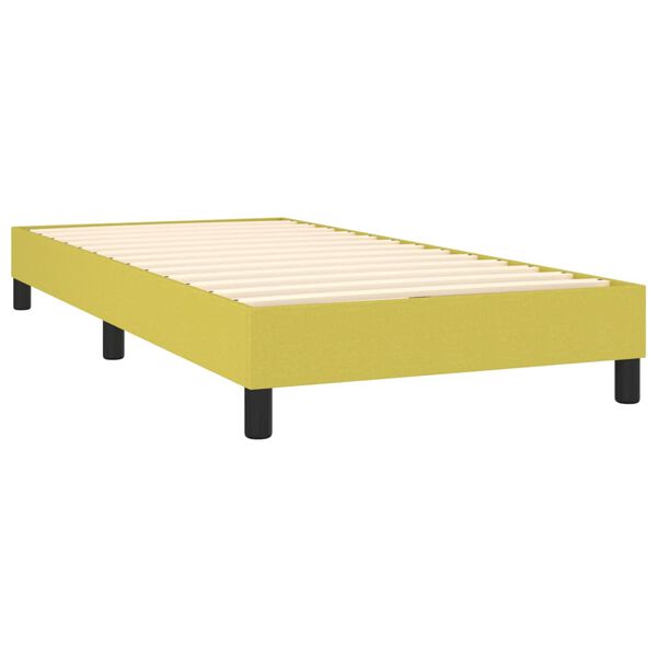 vidaXL Cama box spring con colch&oacute;n tela verde 80x200 cm