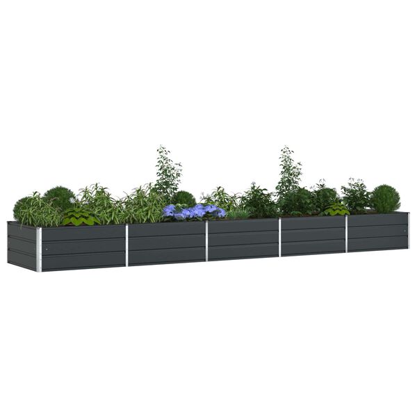 vidaXL Jardinera Antracita 195 x 100 x 45 cm Acero Galvanizado