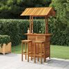 vidaXL Juego muebles de bar de jard&iacute;n 3 piezas madera maciza de acacia
