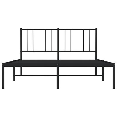 vidaXL Estructura de cama con cabecero metal negro 150x200 cm