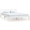 vidaXL Estructura de cama sin colch&oacute;n madera maciza blanco 140x190 cm
