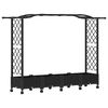 vidaXL Cama elevada con trellis y techo Negro 207 x 40 x 129 cm PP