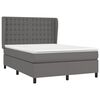 vidaXL Cama box spring con colch&oacute;n cuero sint&eacute;tico gris 140x200 cm