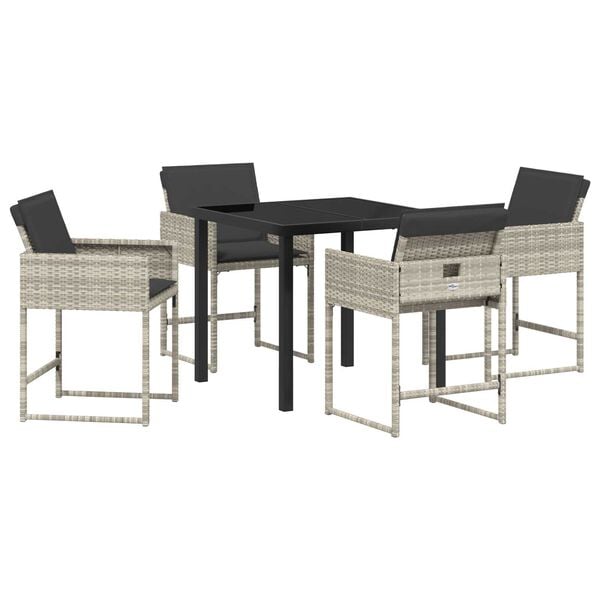 vidaXL Conjunto de Comedor de Jardín 5 pcs Beige ratán sintético