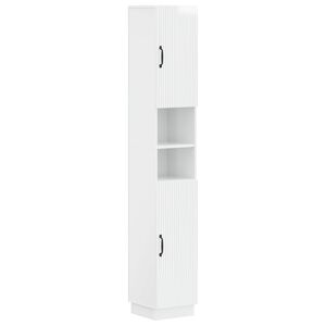vidaXL Armario de Ba&ntilde;o con Estante Abierto HOORN Blanco Brillante
