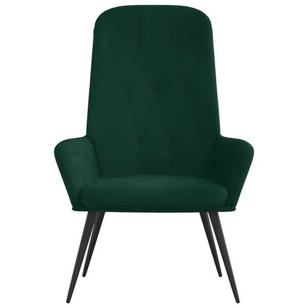 vidaXL Sill&oacute;n de relax de terciopelo verde oscuro