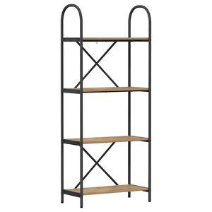 vidaXL Estante de libros 4 niveles 60 x 30 x 146 cm Roble artisan
