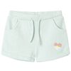 Pantalones cortos infantiles con cord&oacute;n verde menta claro mixto 128