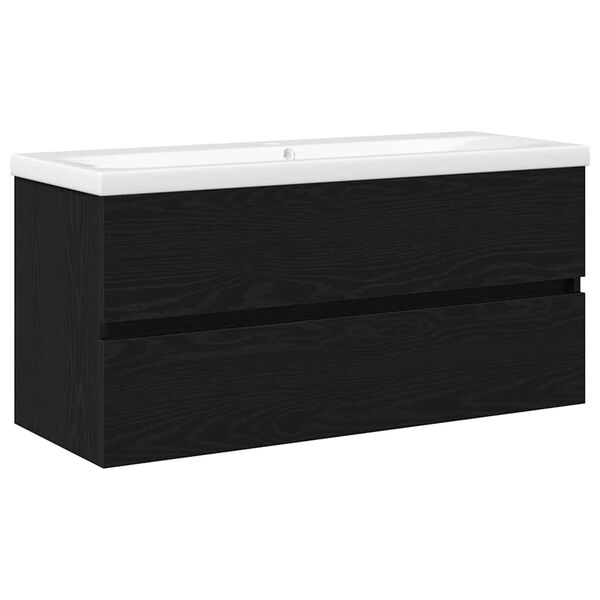 vidaXL Gabinete para Lavabo con puerta Roble negro 100 x 39 x 62 cm