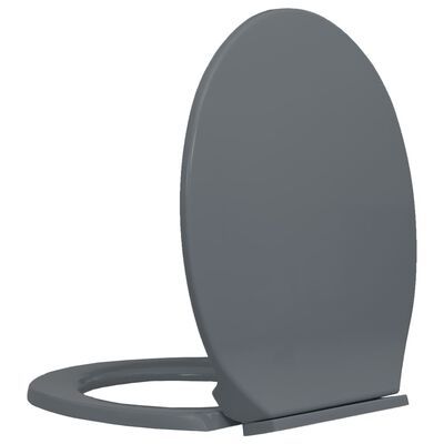 vidaXL Tapa y asiento de váter con cierre suave ovalada gris