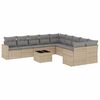 vidaXL Set de sof&aacute;s de jard&iacute;n 11pzas con cojines rat&aacute;n sint&eacute;tico beige