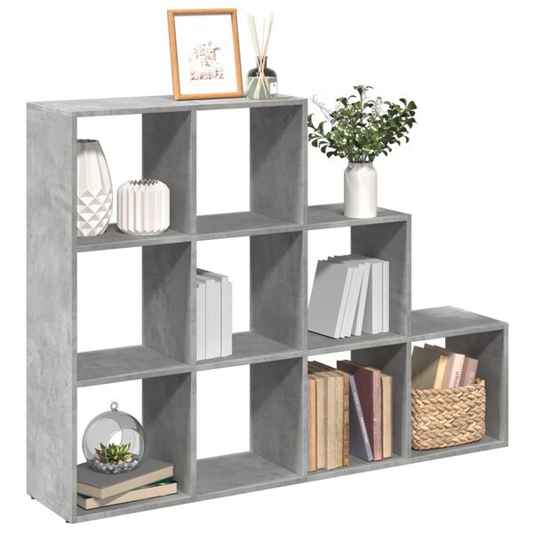 vidaXL Librer&iacute;a divisora 3 niveles madera gris 137,5x29x103,5 cm