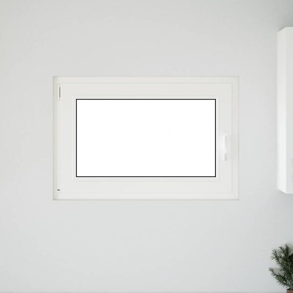 vidaXL Ventana de sótano "RISOR" 90x70 cm oscilobatiente DIN izquierda blanca