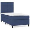 vidaXL Cama box spring con colch&oacute;n tela azul 100x200 cm