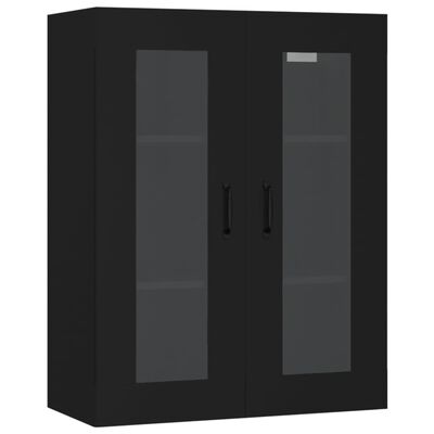 vidaXL Armario de pared colgante negro 69,5x34x90 cm