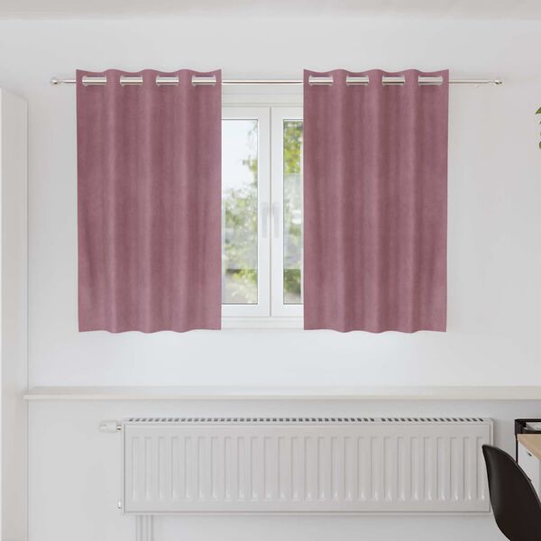 vidaXL Cortinas opacas 2 pcs Rosa Oscuro 140 x 140 cm Terciopelo
