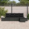 vidaXL Conjunto de sof&aacute; de jard&iacute;n 5 pcs Negro rat&aacute;n sint&eacute;tico