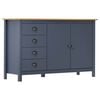 vidaXL Mesita de noche Hill madera maciza de pino gris 130x40x80 cm