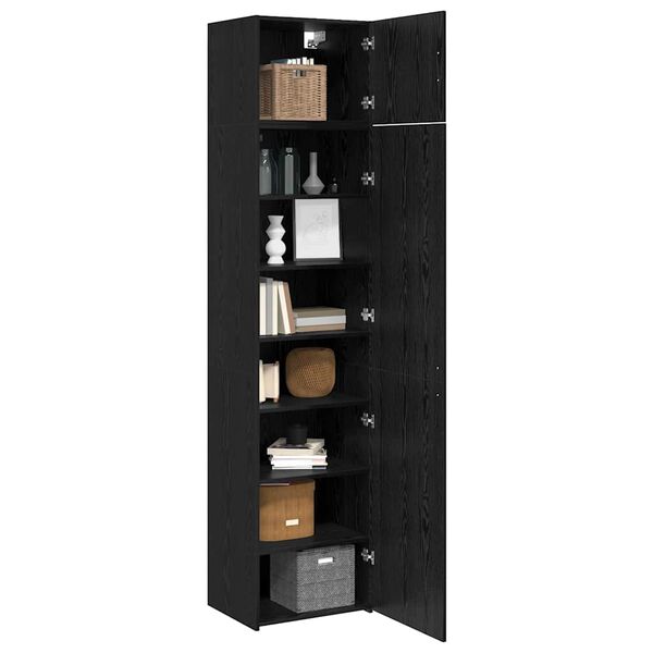 vidaXL Aparador 3 pcs Roble Negro