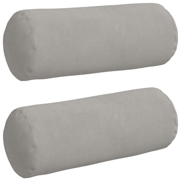 vidaXL Cojines Bolster 2 pcs Gris Claro Ø 15 x 40 cm
