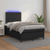 vidaXL Cama box spring con colch&oacute;n LED cuero sint&eacute;tico negro 120x190cm