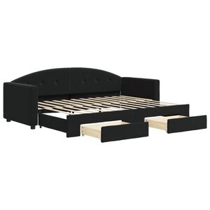 vidaXL Sof&aacute; cama nido con cajones terciopelo negro 80x200 cm