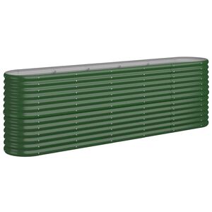 vidaXL Jardinera arriate acero galvanizado verde 224x40x68 cm