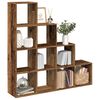 vidaXL Librer&iacute;a divisora 4 niveles madera envejecida 131,5x29x131,5 cm